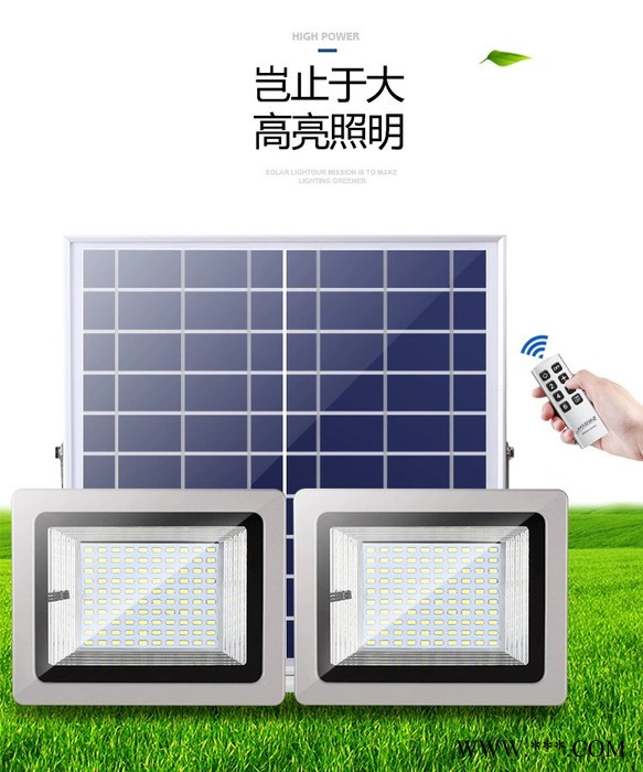 厚瑞SL-388 一拖二户外太阳能庭院灯农村道路灯大功率防水投光灯照明灯 室外投光灯图2