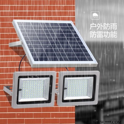 厚瑞SL-388 一拖二户外太阳能庭院灯农村道路灯大功率防水投光灯照明灯 室外投光灯