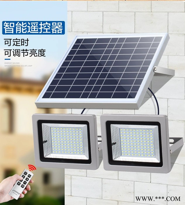 厚瑞SL-388 一拖二户外太阳能庭院灯农村道路灯大功率防水投光灯照明灯 室外投光灯图3