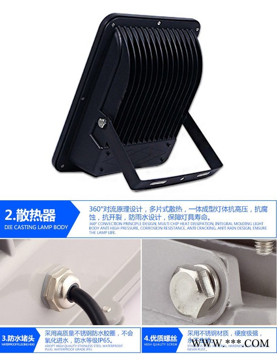深圳**户外大功率400W金杯集成投光灯防水广告灯LED聚光灯高亮度LED球场灯LED投射灯图4