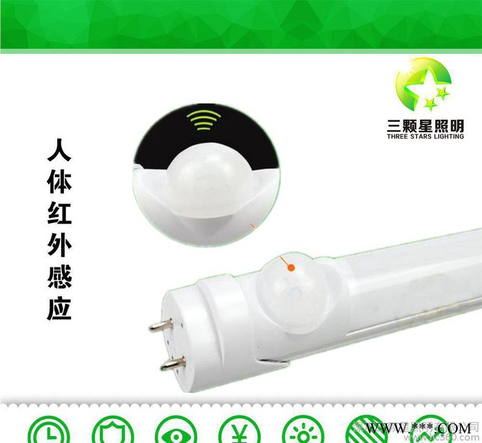 红外人体感应灯 18WLED感应灯管 1.2米LED节能灯管深圳三颗星图1