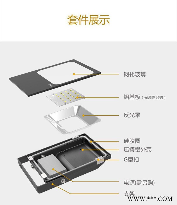 直销20W新款户外LED防水投光灯超频三泛光灯大功率朗明纳斯图3