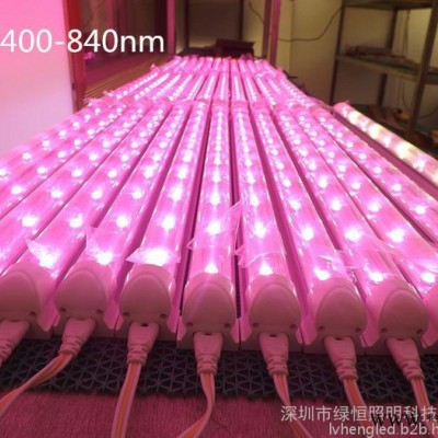 t8植物生长灯管 10W/15W/20W 全光谱 380-840nm  一体化灯管 水培生长灯