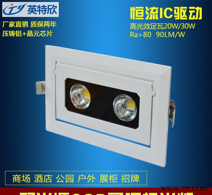 直销可调角度天花灯 LED投光灯20W 客厅吊顶走廊泛光灯图1