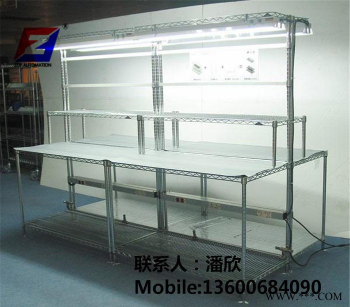 台州工作台 温岭带灯管不锈钢工作台图2