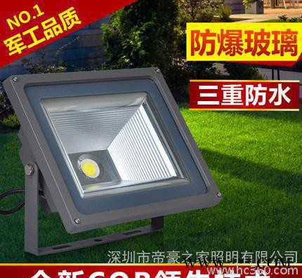 COB投光灯隧道灯户外防水灯具路灯广告灯墙体仓库泛光灯50W图2