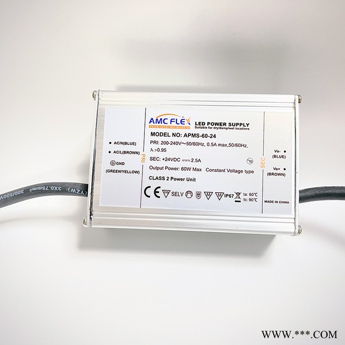 AMCFLEX 60W24V LED防水驱动电源 投光灯电源 泛光灯面板灯电源 5年质保图3