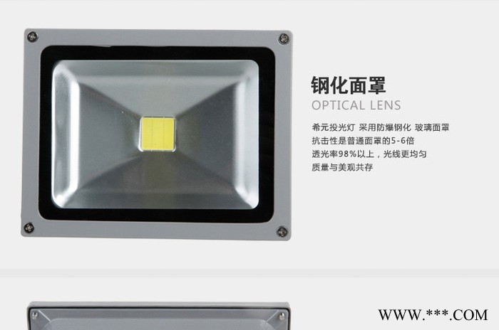 包邮led投光灯20w30w50w100w泛光灯户外防水220V广告景观投射灯图3