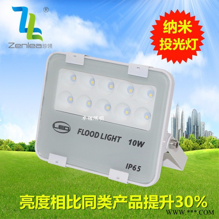 Zenlea珍领ZL-FL10-G 10W防水聚光投射灯 LED纳米投光灯 室外照明路灯 led工地探照灯图2
