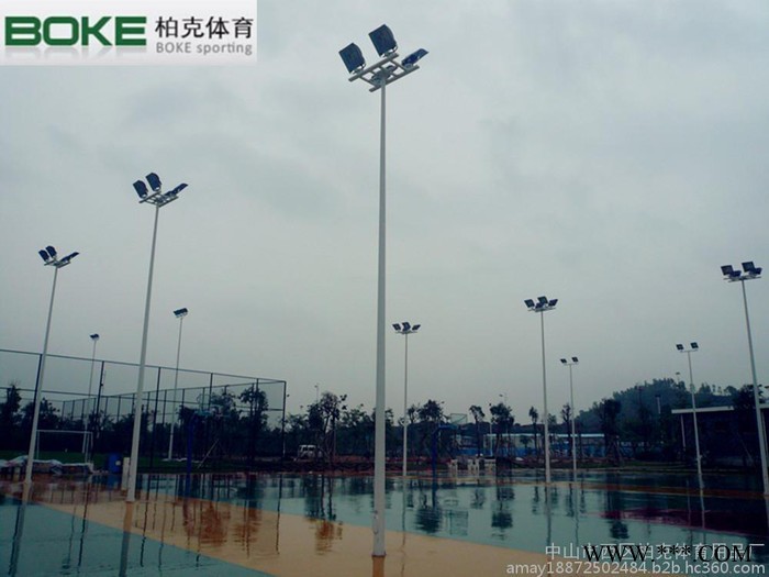 梅州市篮球场抗风防雷照明灯杆灯管批发 锥形球场灯柱零售图2