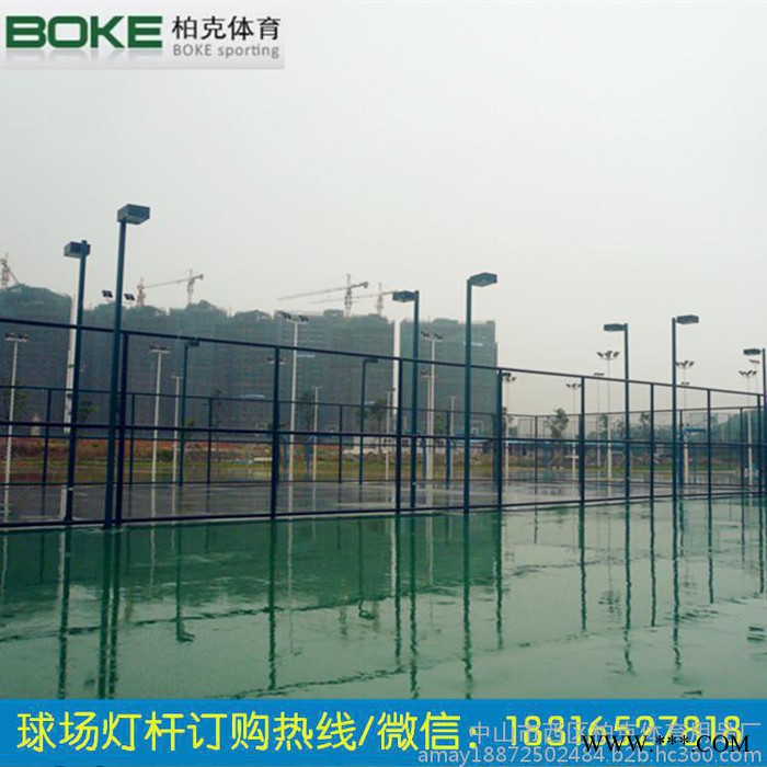 梅州市篮球场抗风防雷照明灯杆灯管批发 锥形球场灯柱零售图4