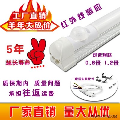 t8一体化红外感应led日光灯管超节能地下车库、走廊专用le