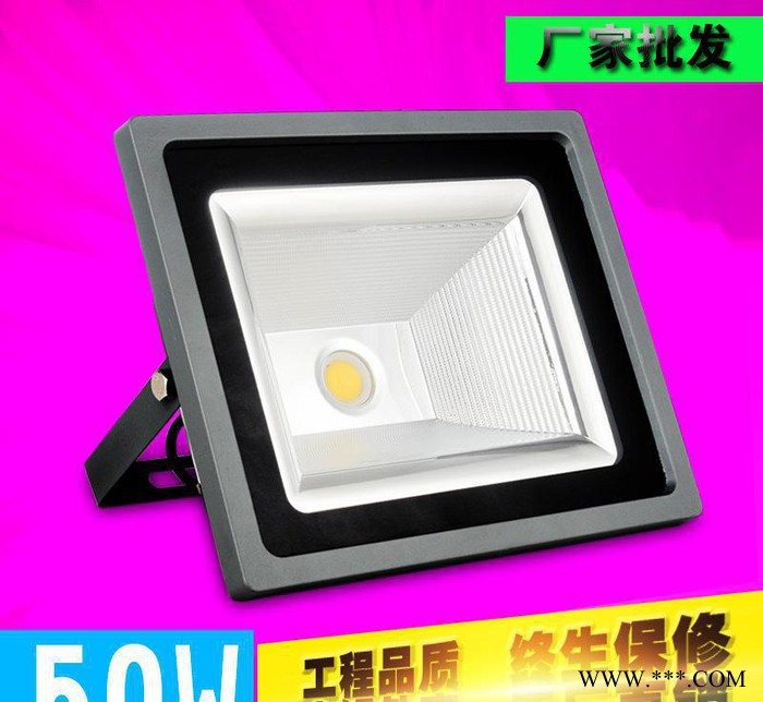 LED投光灯50W户外防水广告 金钻 COB投射灯室外照明门头图2