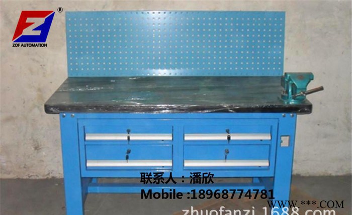 带挂板不锈钢工作台 带抽屉重型工作台 带零件盒灯管作业台图3