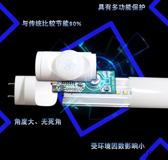 专业生产HR-T81805 红外感应日光灯管 T8LED节能灯管图3