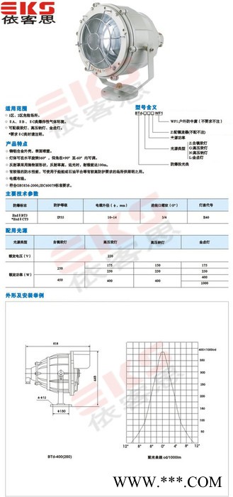 防爆灯BTD-400W防爆投光灯 防爆灯泛光灯 金卤灯400W图5