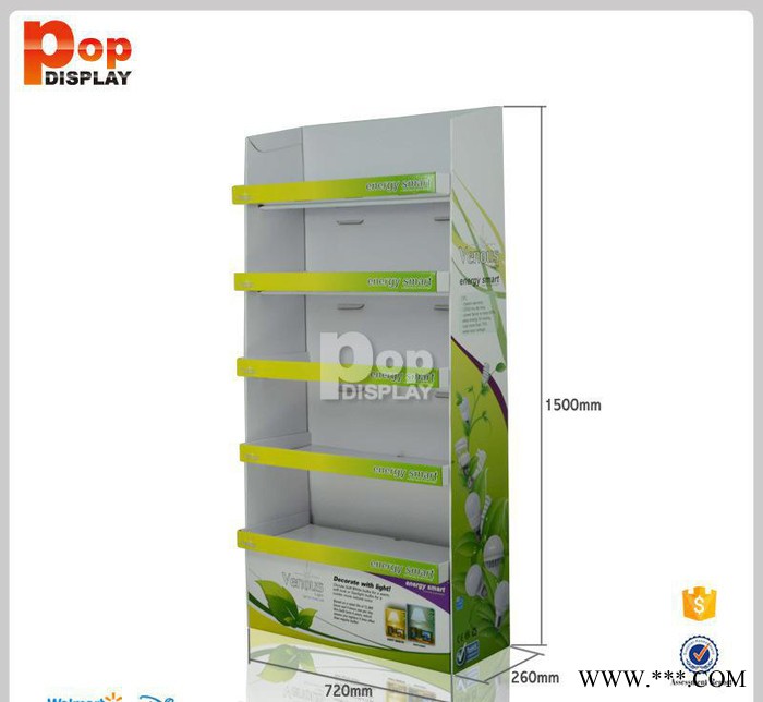 照明仪器纸展示架 LED灯纸货架 灯泡纸陈列架 灯管纸展架图1