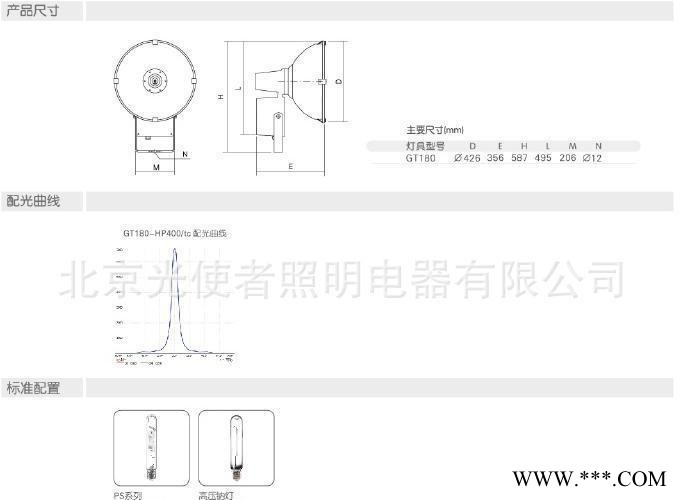 亚明GT180-400W 上海一体化投光灯具 大功率**投射图3