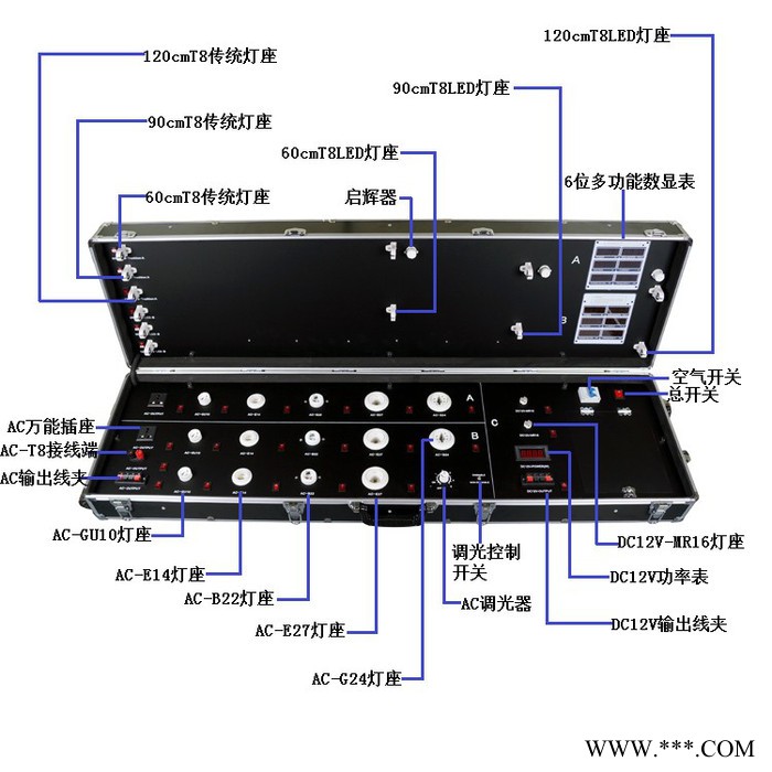 恩宇达 1280-13P LED测试箱 LED展示箱  LED灯具检测设备 LED灯管测电箱图2