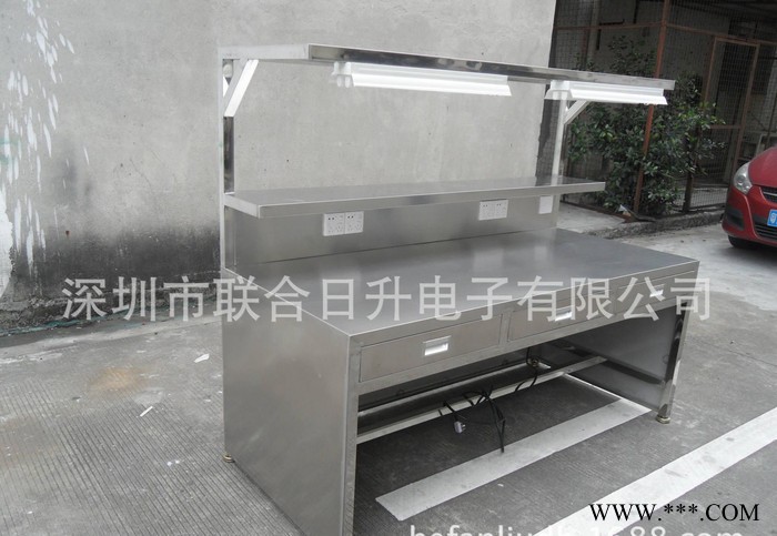 定制不锈钢工作台带抽屉A4看板灯管工作台操作作业台图2