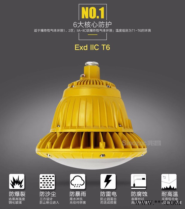 Sinozocz-兆昌BAT95-N LED防爆灯隔爆型加油站平台灯投光灯图1