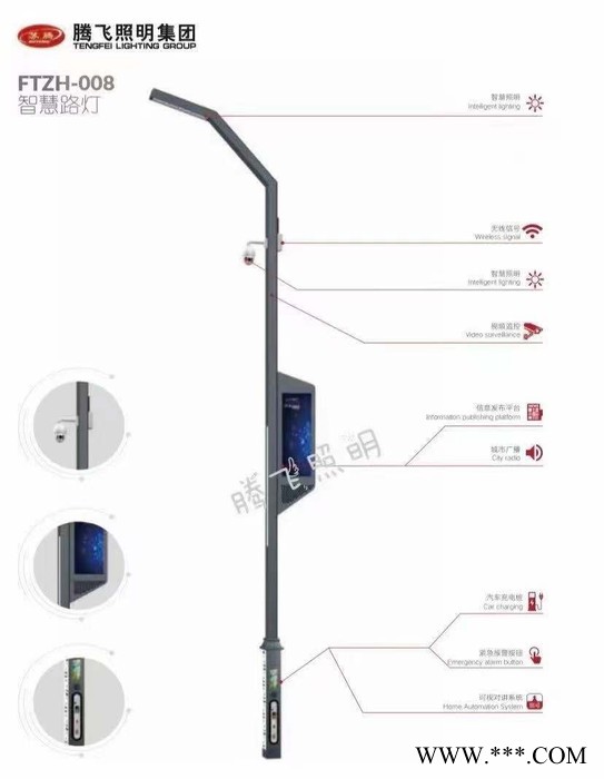 腾飞照明YSA-3195 路灯景观灯  智慧路灯智慧路灯厂家  庭院灯 道路灯 LED路灯 路灯厂家图5