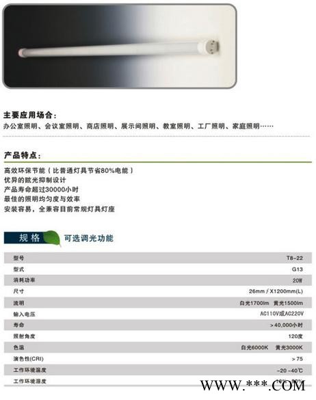 供应德恩耐灯管 T8-11 / T8-22LED照明图1