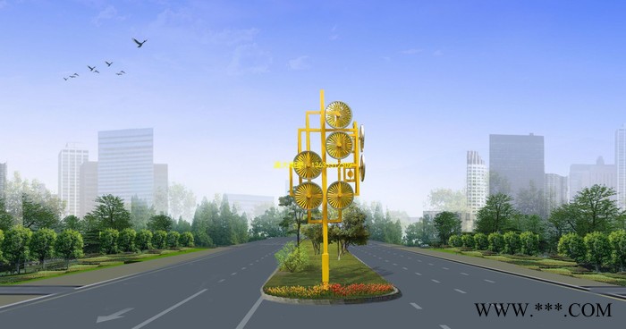 山西康大雕塑 街道路灯雕塑 不锈钢景观雕塑 公园雕塑图3