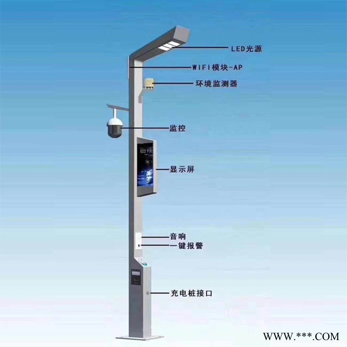 智慧路灯 供应一体化智慧路灯 多功能城市道路照明路灯 5G智慧路灯配置显示屏充电桩监控 综合道路灯图5