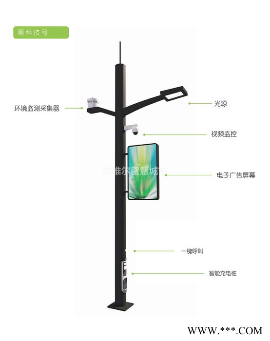 【欧维尔】黑科技号系列智慧路灯 6米景观道路灯 多功能综合杆 厂家直供图2