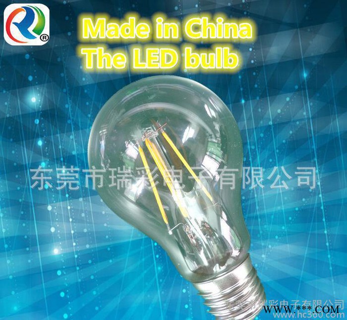 仿白炽灯 直销 批量出货 瑞彩电子LED灯泡 LED灯丝灯 4W 6W图1