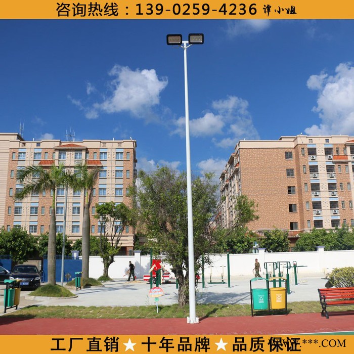 江门体育场电线杆生产厂家 雅浩篮球场led投光灯杆价格 学校高杆灯安装图4