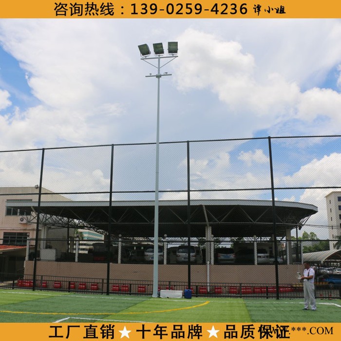 江门体育场电线杆生产厂家 雅浩篮球场led投光灯杆价格 学校高杆灯安装图6