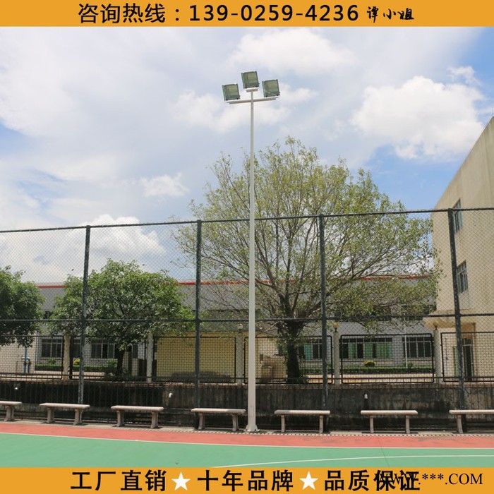 江门体育场电线杆生产厂家 雅浩篮球场led投光灯杆价格 学校高杆灯安装图7