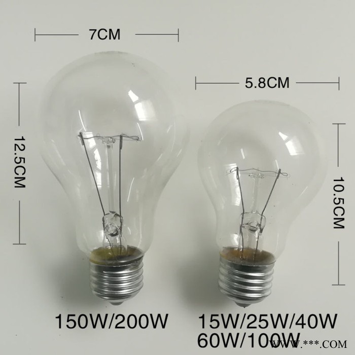 白炽灯泡E27螺口220V15W25W40W60W100W200W老式钨丝灯泡图5