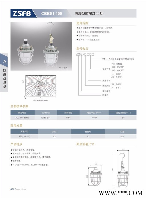 中沈防爆cbb51-100 隔爆型防爆白炽灯新疆那里有防爆灯cbb51-100带网罩防爆等级bt6  ip54图1