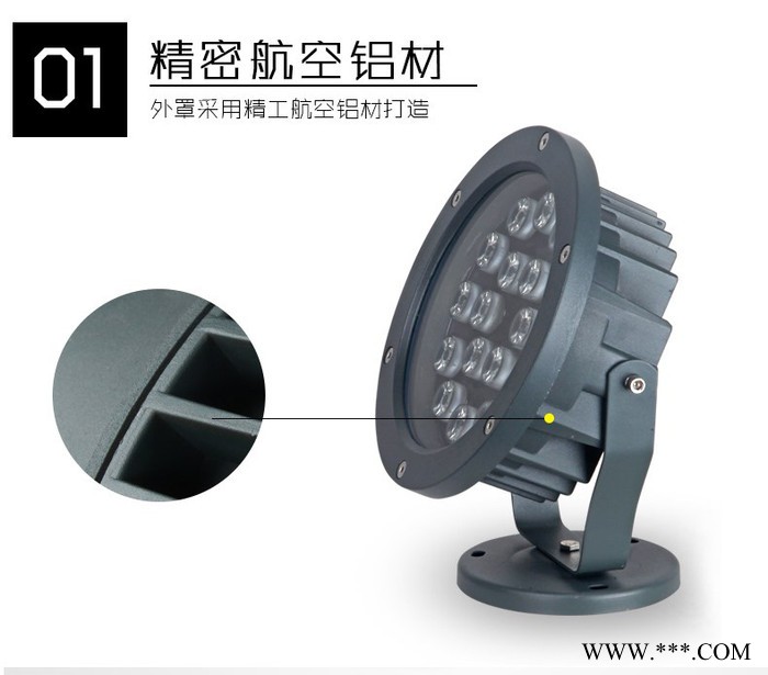 常州宏杰照明-LED圆形投光灯户外3W6W12W18W防水照树七彩变色投射灯射树灯庭院景观草坪灯户外照明厂家供应图4