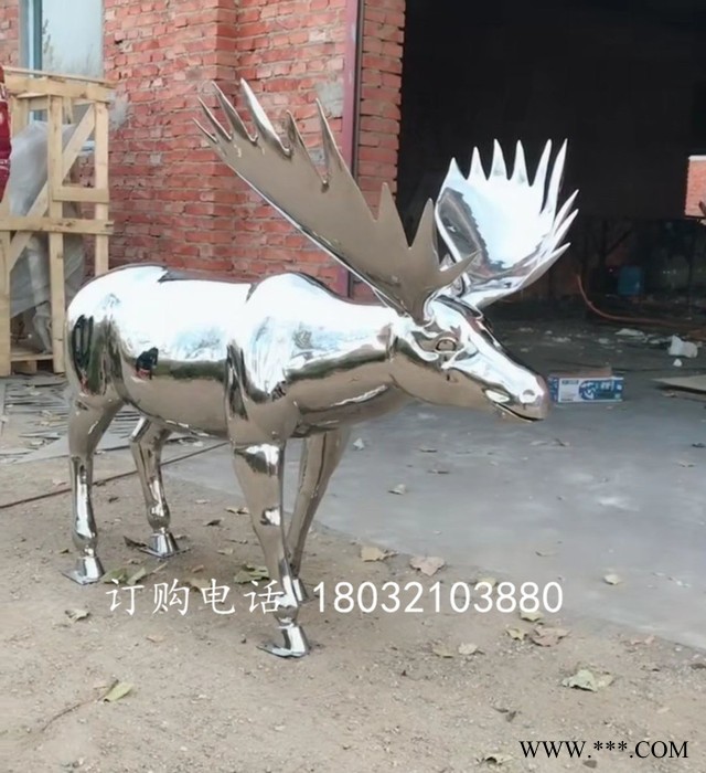 不锈钢发光鹿雕塑 景观灯光鹿雕塑 动物不锈钢雕塑塑图6
