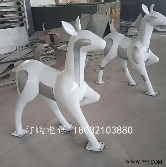 不锈钢发光鹿雕塑 景观灯光鹿雕塑 动物不锈钢雕塑塑图4