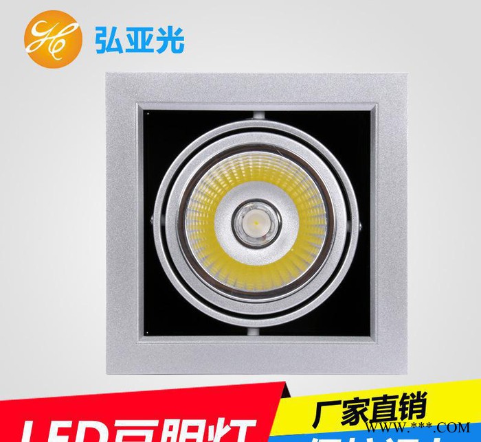 COB银平边单头豆胆灯 LED射灯 格栅灯 单头15w20w图3