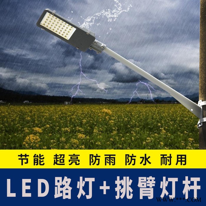 普仕亮30w40w50wLED路灯头小区道路灯吸墙电线杆抱箍灯LED挑臂路灯LED路灯头太阳能路灯杆路灯工程照明现货供应图2