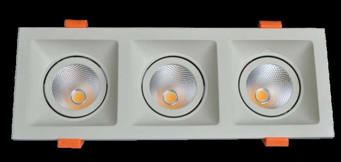 直销新款7W*3led格栅灯 三头方形COB筒灯 天花灯豆胆图2