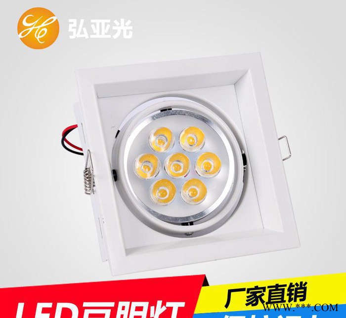 斗平白单头胆灯（无后盖）7W 豆胆灯全白 单头格栅灯360度图2