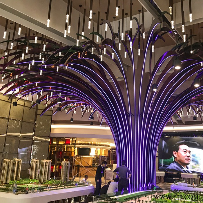 大型景观灯专业定制广场标志金属大树雕塑图4