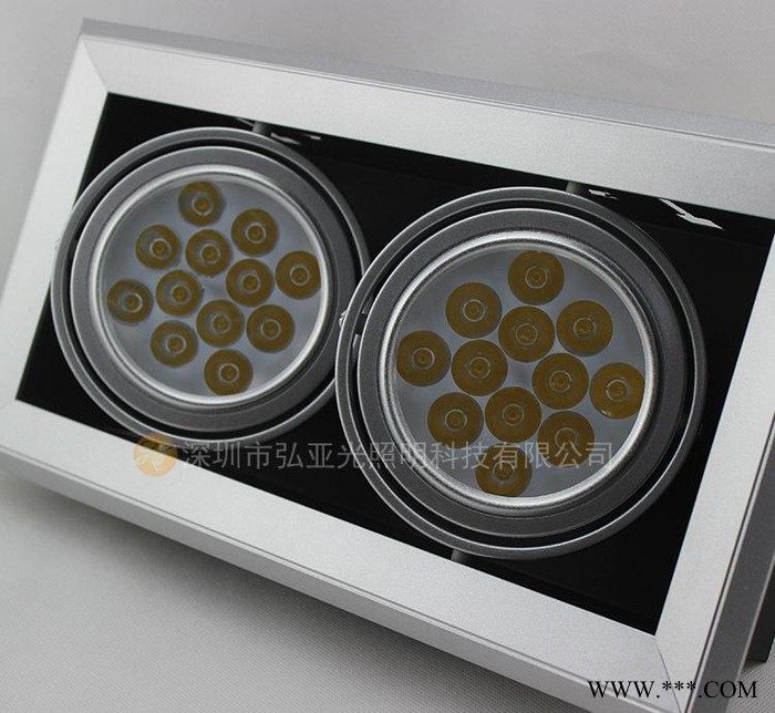 led豆胆灯12W 双头豆胆灯 斗胆灯36W商场服装格栅灯射图2