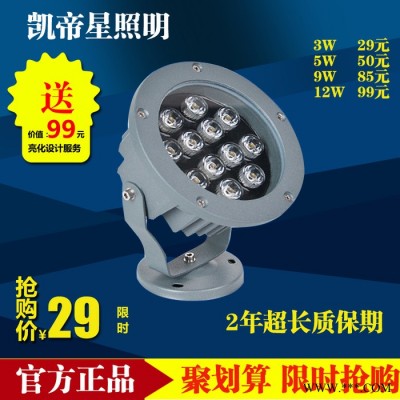 LED圆形投射灯3W5W9W12W18W户外防水投光灯工程庭院景观聚光灯
