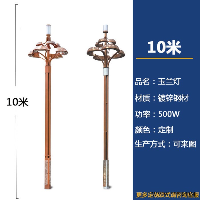 泉辉定制8米12米中式玉兰灯市政工程道路建设艺术造型景观灯图7