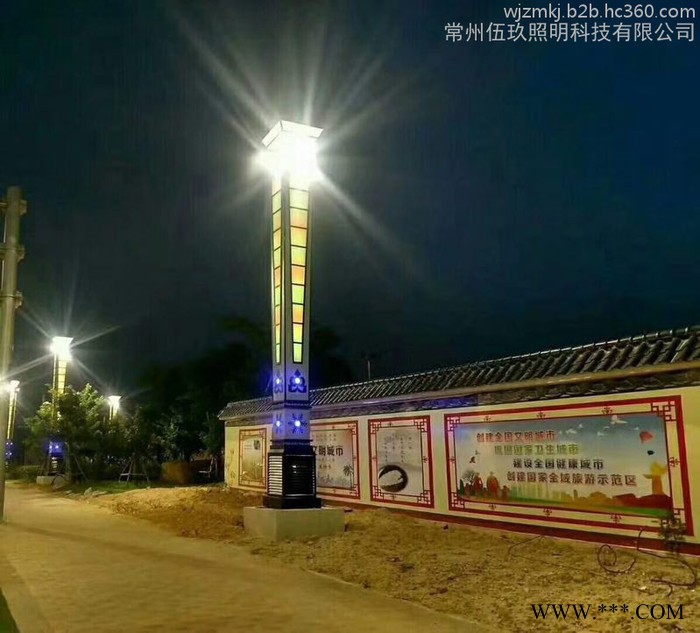常州3米4米5米FNZH伍玖照明JGD730四川宜宾园林广场中式绿化太阳能铝型材欧式庭院灯景观灯柱厂家路灯方灯批发图2