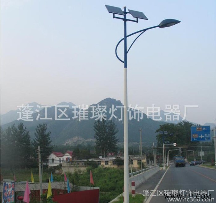 璀璨 双单臂太阳能路灯 LED景观灯 高杆灯 监控杆**图4