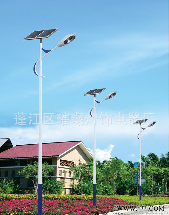 璀璨 双单臂太阳能路灯 LED景观灯 高杆灯 监控杆**图2